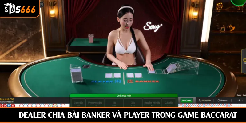 Dealer chia bài Banker và Player trong game Baccarat