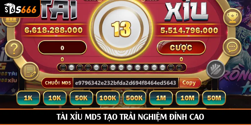 Tài xỉu MD5 tạo trải nghiệm đỉnh cao